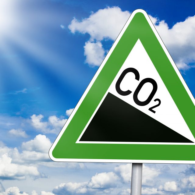 Schild mit CO2